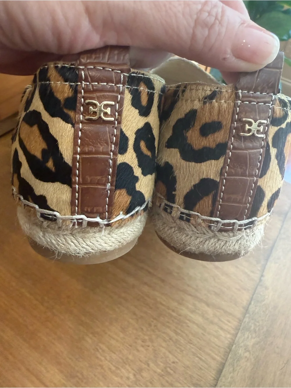 Sam Edelman Leopard Haircalf Espadrille Slip-On Loafers Size 6M